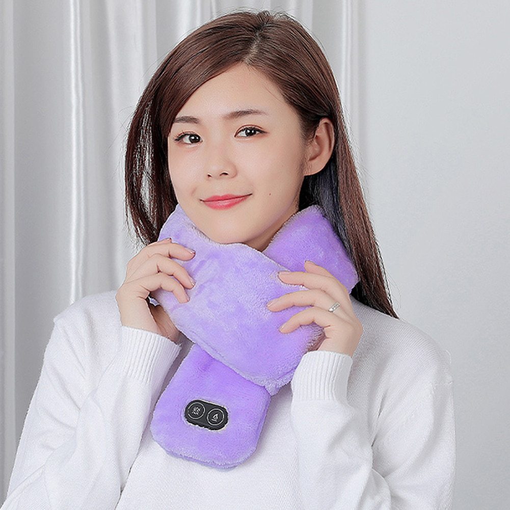 Soft Temperature Control Pain Relief Cervical Massage Shoulder Neck Wrap USB Heated Scarf Shawl Washable Winter Warm