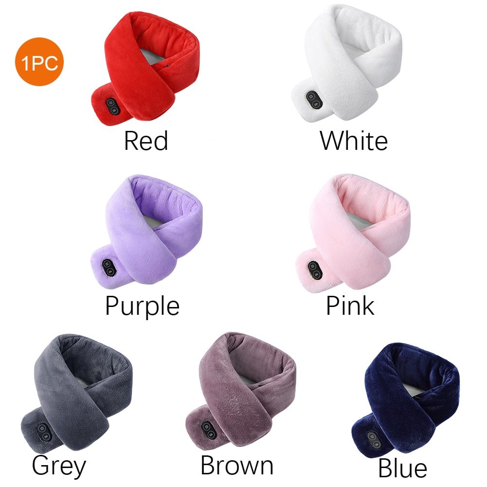 Soft Temperature Control Pain Relief Cervical Massage Shoulder Neck Wrap USB Heated Scarf Shawl Washable Winter Warm