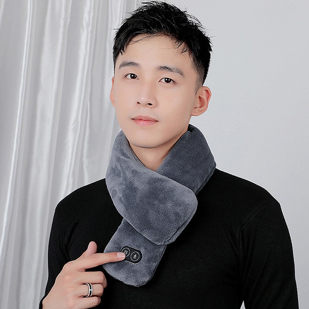 Soft Temperature Control Pain Relief Cervical Massage Shoulder Neck Wrap USB Heated Scarf Shawl Washable Winter Warm